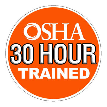 OSHA 30 Hour Hard Hat Stickers 4-Pack - Construction Safety Decals For Helmets & Toolboxes