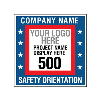 Safety Orientation Hard Hat Sticker - 2 inch Square