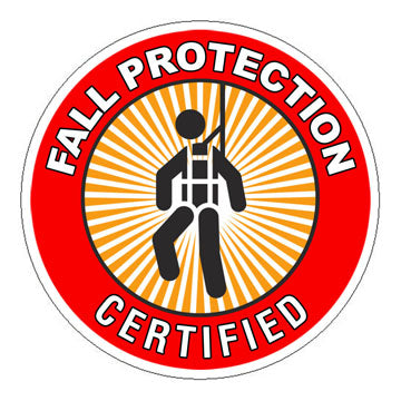 Fall Protection Certified Hard Hat Sticker - 2 inch Circle
