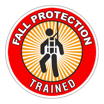 Fall Protection Trained Hard Hat Sticker - 2 inch Circle – Construction ...