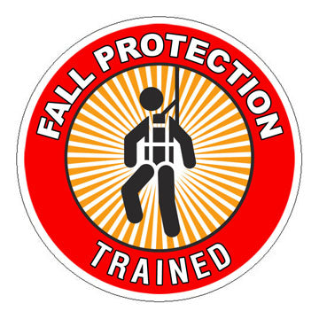 Fall Protection Trained Hard Hat Sticker - 2 inch Circle