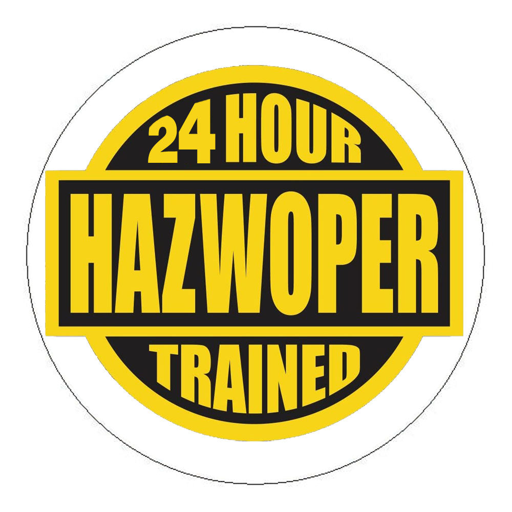 HAZWOPER 24 Hour Trained Hard Hat Sticker 2 - 2 inch Circle