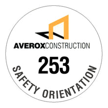 Numbered Hard Hat Sticker - 2 inch Circle