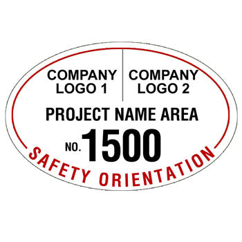 Joint Venture Safety Orientation Hard Hat Sticker - 3x2 inch Oval