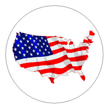 Nation American Flag Hard Hat Sticker - 2 inch Circle