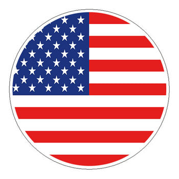 American Flag Circle Hard Hat Sticker - 2 inch Circle