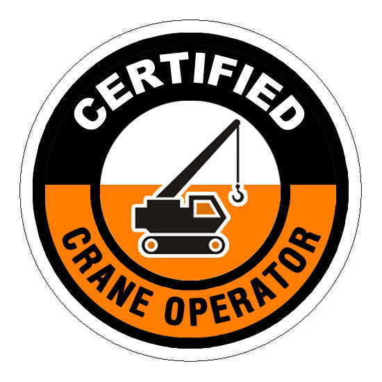 Certified Crane Operator Hard Hat Sticker - 2 inch Circle