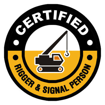 Certified Rigger & Signal Person Hard Hat Sticker - 2 inch Circle