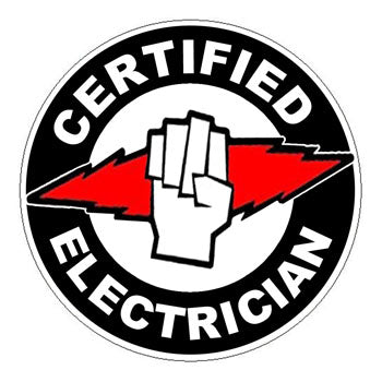 Certified Electrician Hard Hat Sticker - 2 inch Circle