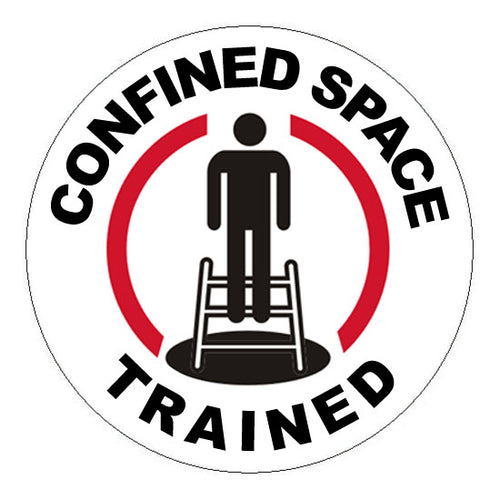 Confined Space Trained Hard Hat Sticker 2 - 2 inch Circle