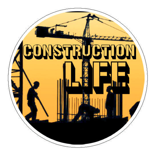 Construction Life Hard Hat Sticker - 2 inch Circle