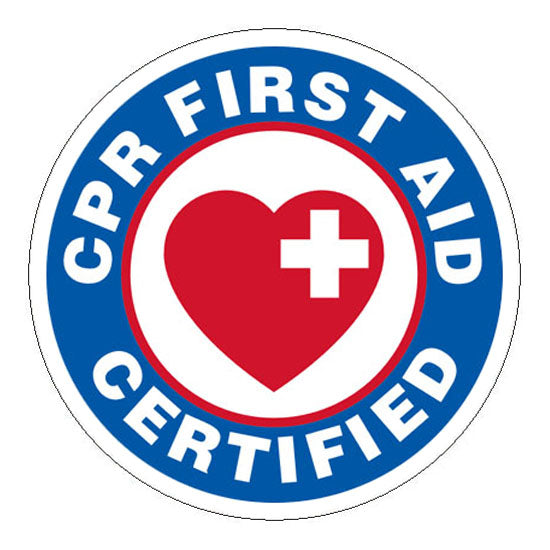 CPR First Aid Certified Hard Hat Sticker - 2 inch Circle