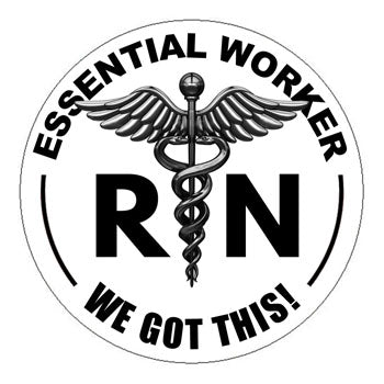 Essential Worker RN Hard Hat Sticker - 2 inch Circle