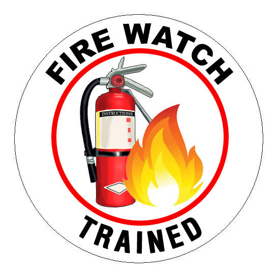 Fire Watch Trained Hard Hat Sticker - 2 inch Circle
