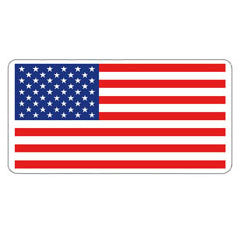 American Flag Hard Hat Sticker - 2” x 1” rectangle