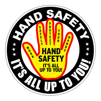 Hand Safety Trained Hard Hat Sticker 1 - 2 inch Circle