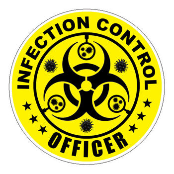 Infection Control Officer (ICO) Hard Hat Sticker Yellow - 2 inch Circle
