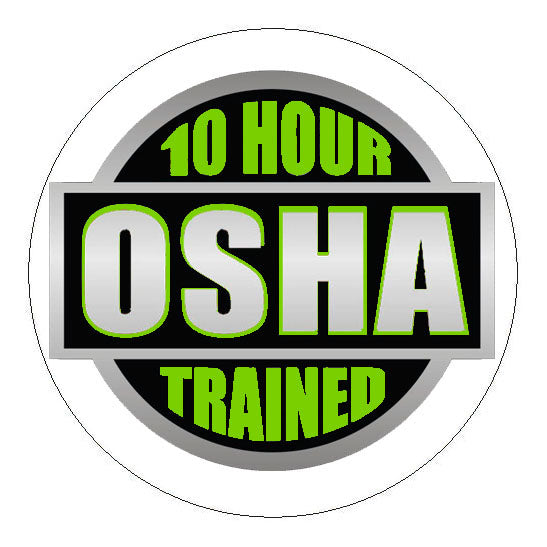 OSHA 10 Hour Trained Hard Hat Sticker Green - 2 inch Circle
