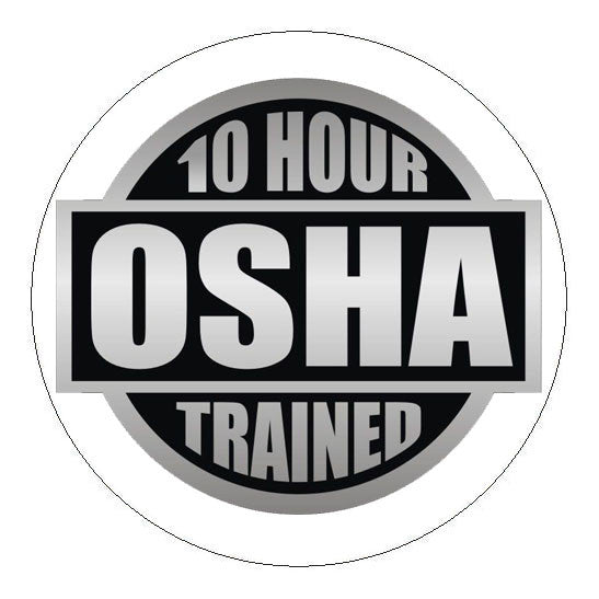 OSHA 10 Hour Trained Hard Hat Sticker - 2 inch Circle