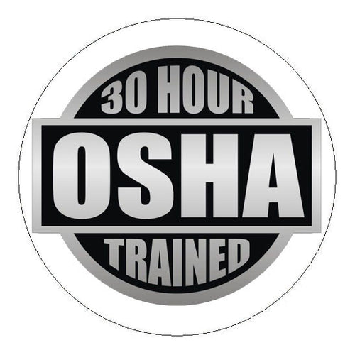 OSHA 30 Hour Trained Hard Hat Sticker - 2 inch Circle