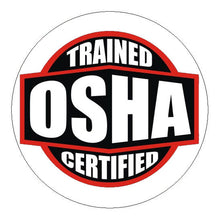 OSHA Certified Trained Hard Hat Sticker - 2 inch Circle