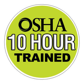 OSHA 10 Trained Hard Hat Sticker - 2 inch Circle