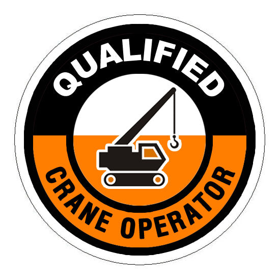 Qualified Crane Operator Hard Hat Sticker - 2 inch Circle