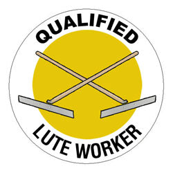 Qualified Lute Worker Hard Hat Sticker - 2 inch Circle