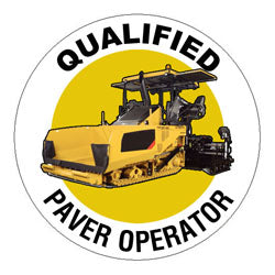 Qualified Paver Operator Hard Hat Sticker - 2 inch Circle