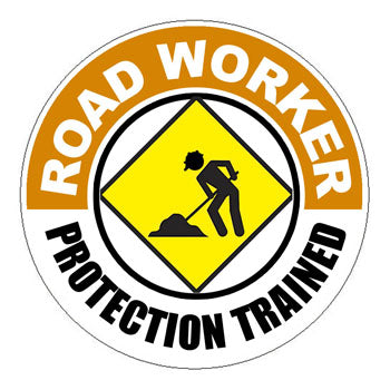 Road Worker Protection Trained Hard Hat Sticker 2 - 2 inch Circle