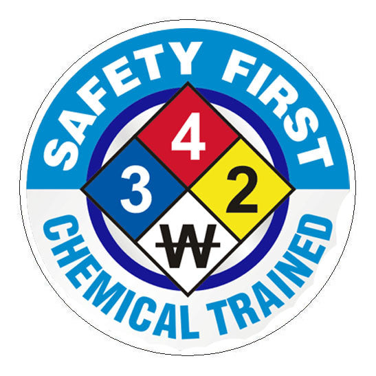 Safety First Chemical Trained Hard Hat Sticker