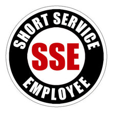 Short Service Employee Hard Hat Sticker - 2 inch Circle