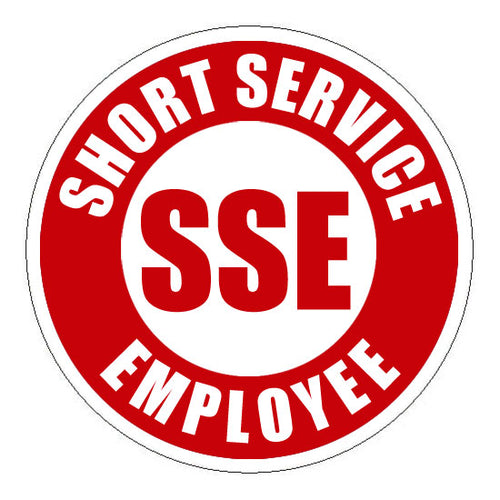 Short Service Employee Hard Hat Sticker - 2 inch Circle