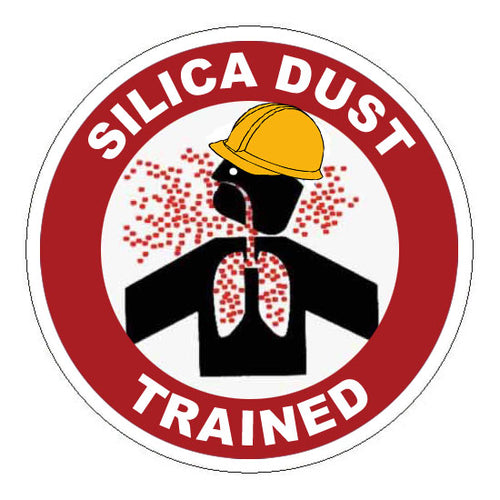 Silica Trained Hard Hat Sticker 1 - 2 inch Circle