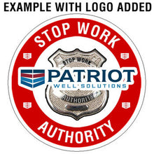 Stop Work Authority Hard Hat Sticker 1 - 2 inch Circle