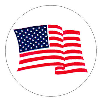 Waving American Flag Hard Hat Sticker - 2 inch Circle
